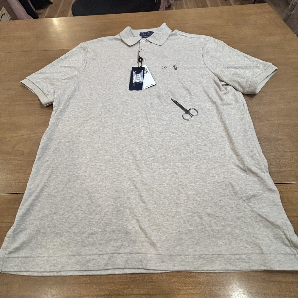 Polo Ralph Lauren Polo Shirt Mens M Beige Classic Fit Cotton Pony NWT *MARK*